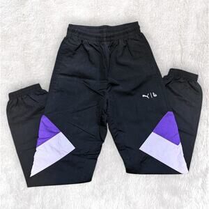 PUMA x Lauren London Track Pants | Black Purple Colorblock | Size XXS